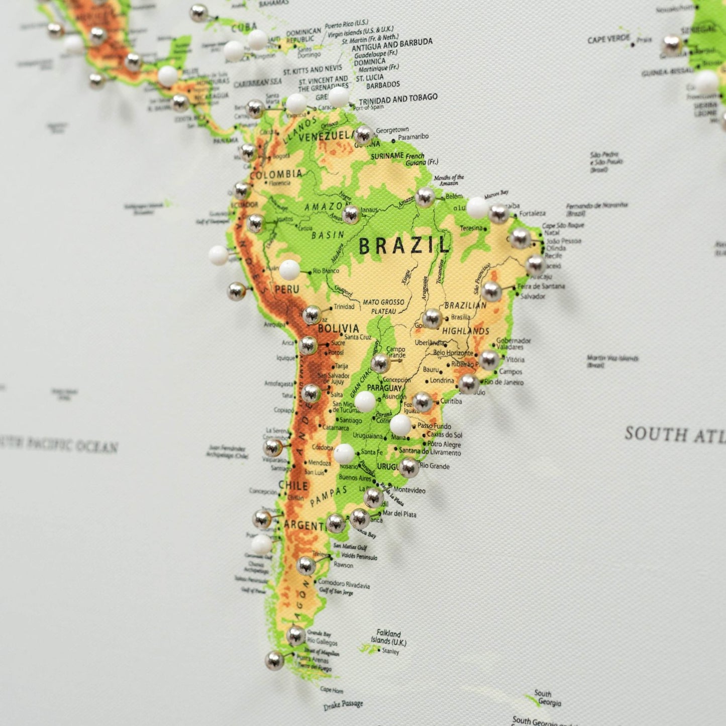 Framed World Map Canvas Wall Art