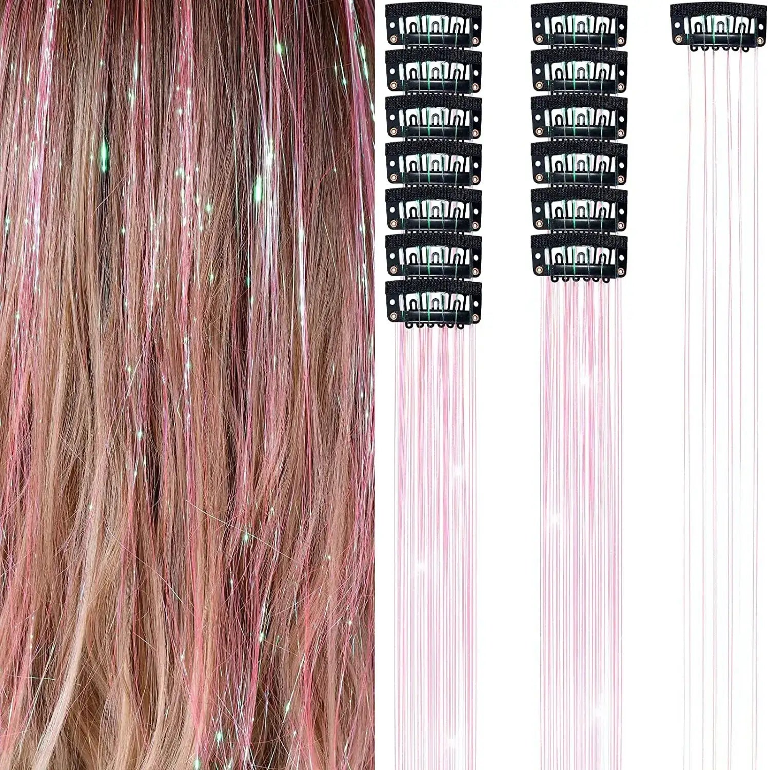 pink hair tinsel