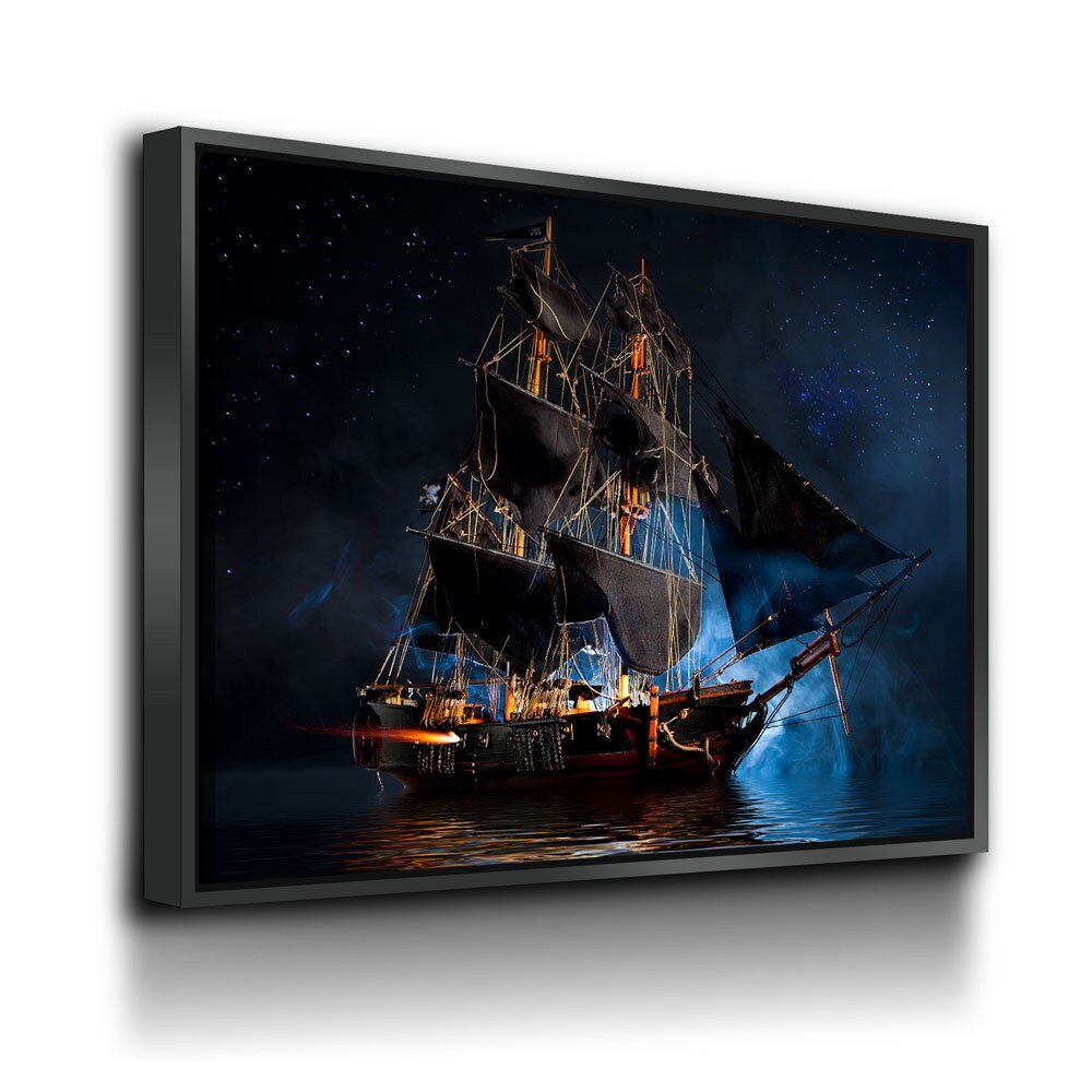 Pirate Ship Dark Sea Battle Canvas Wall Art