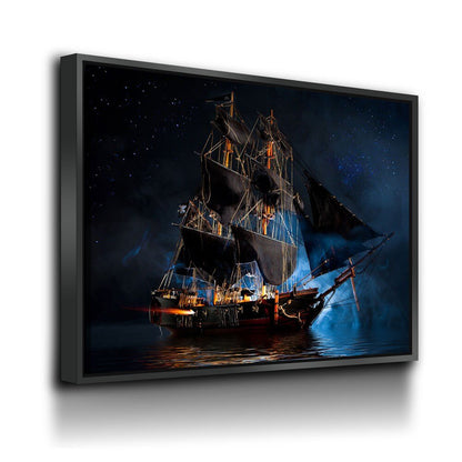 Pirate Ship Dark Sea Battle Canvas Wall Art