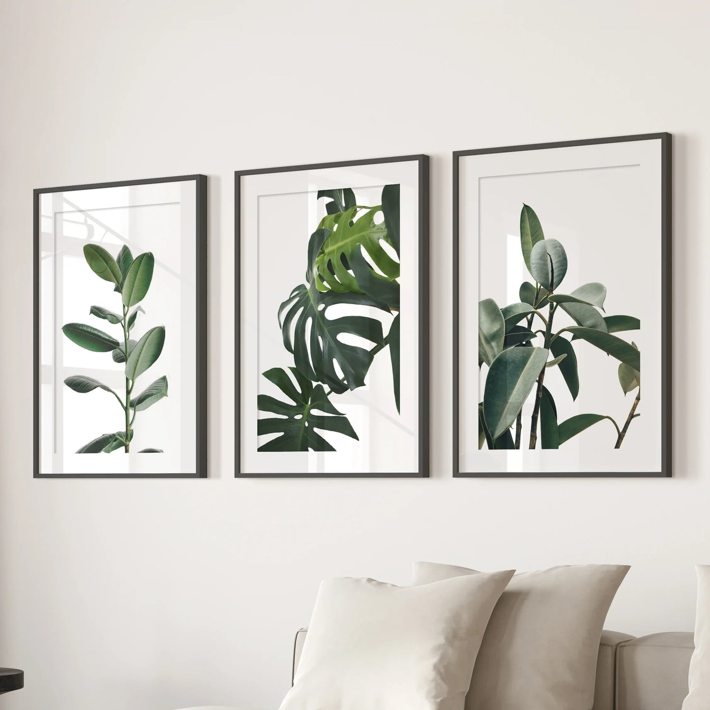 Tropical Botanical Wall Art Set of 3 Monstera Prints