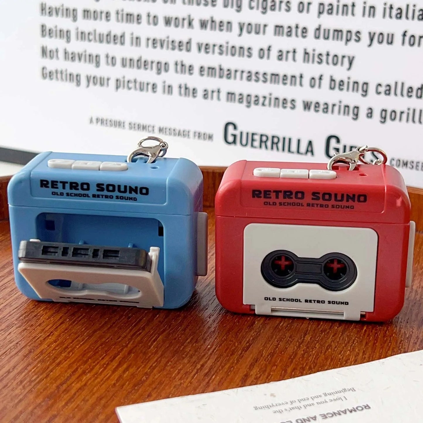 portable voice memo keychain on desk