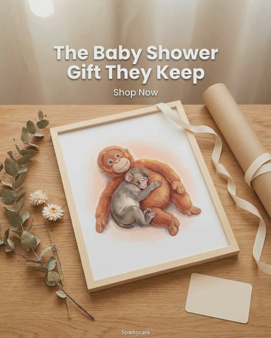 Baby Monkey Sleeping Nursery Art Print