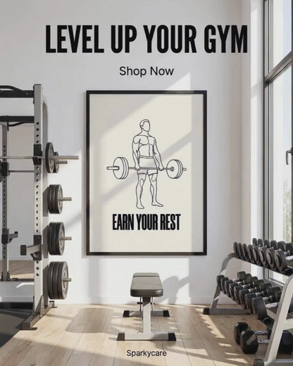 Earn Your Rest - Minimalist Deadlift Gym Poster