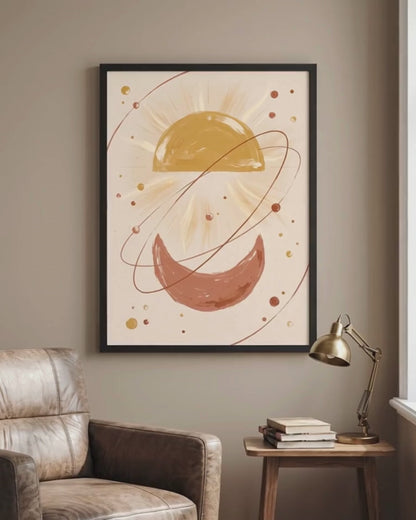 Golden Arc Celestial Boho Wall Art