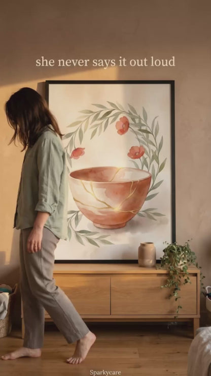 Geschenk zum 9. Jahrestag für Sie – Kintsugi-Keramik-Wandkunst