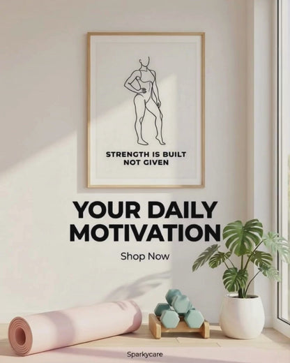 Women Fitness Poster - Strength Is Built Not Given