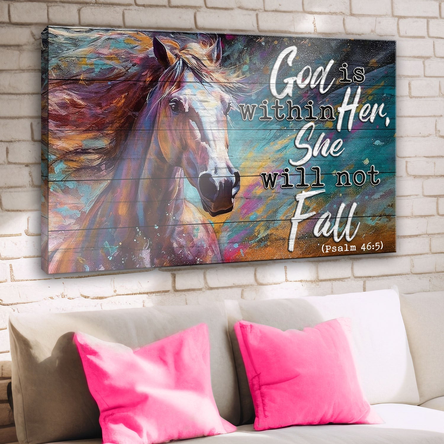 God Is Within Her She Will Not Fall Psalm 46:5 scripture canvas wall art