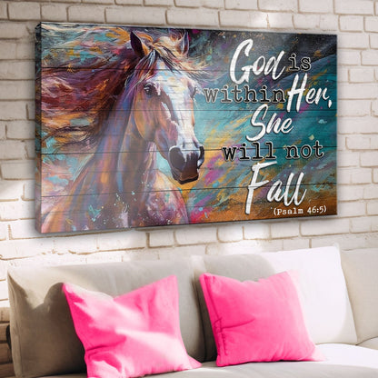 God Is Within Her She Will Not Fall Psalm 46:5 scripture canvas wall art