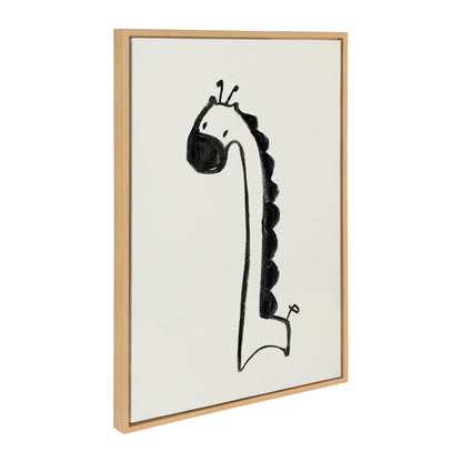 Giraffe, Lion and Elephant Black and White Canvas Set