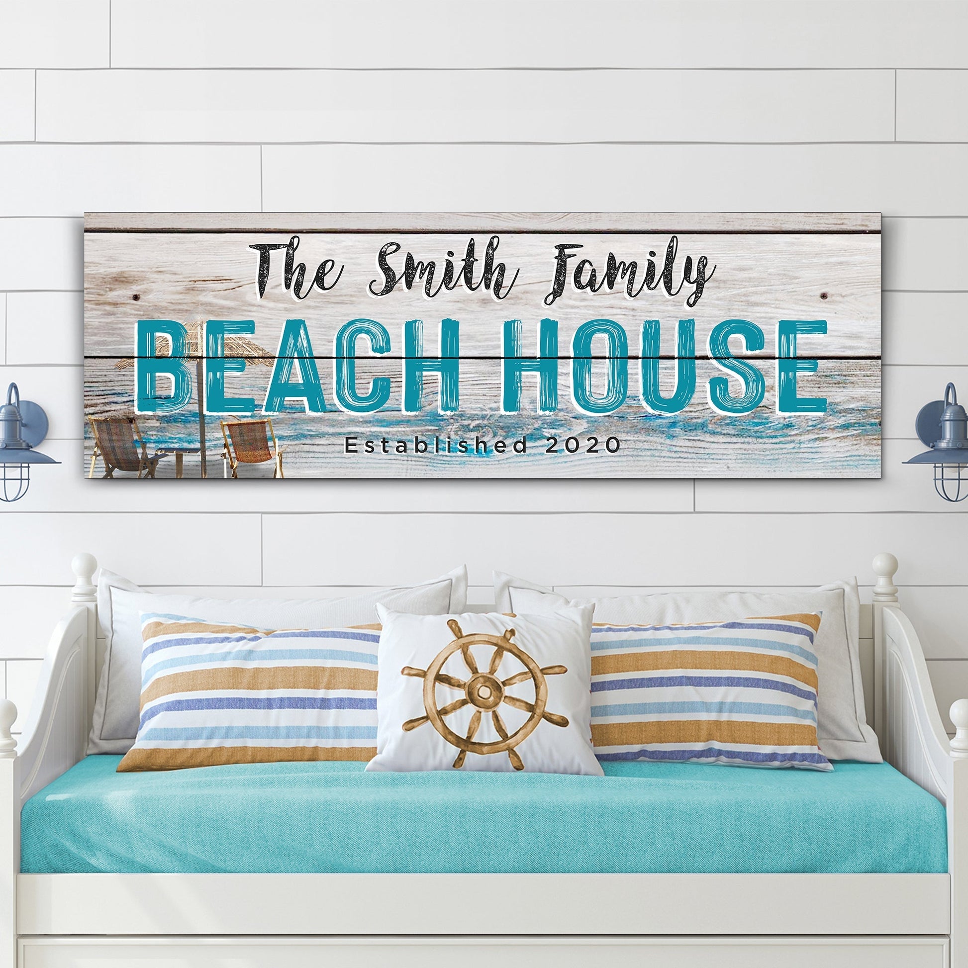 Beach House nautical canvas sign
