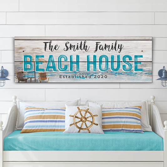 Beach House nautical canvas sign