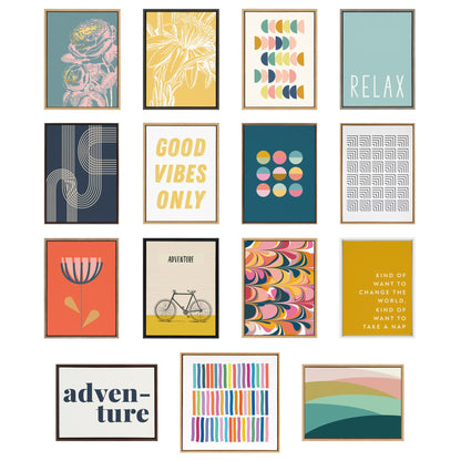 Colorful Bicycle Framed Canvas Wall Art Set