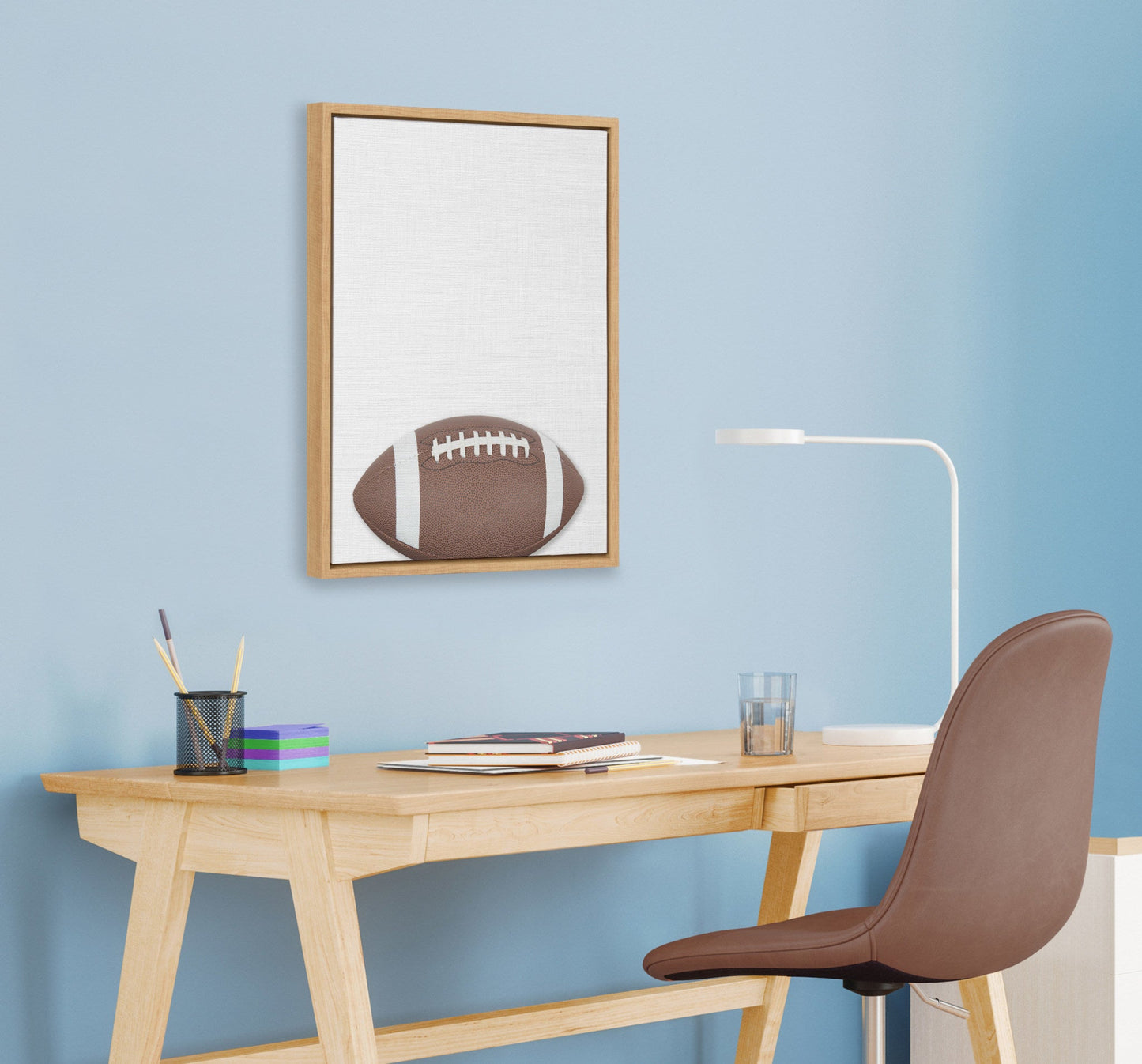Color Football Framed Canvas Wall Art