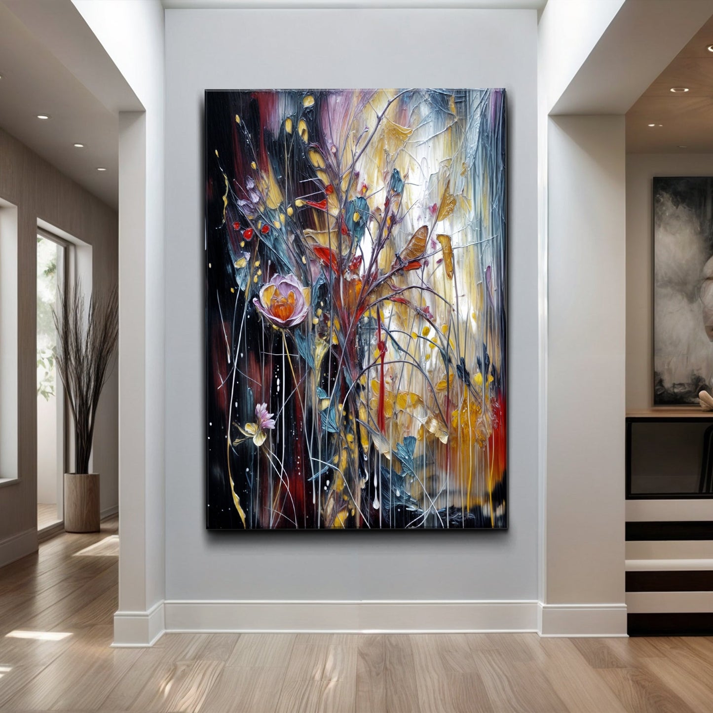 Abstract bright radiance vibrant canvas wall art