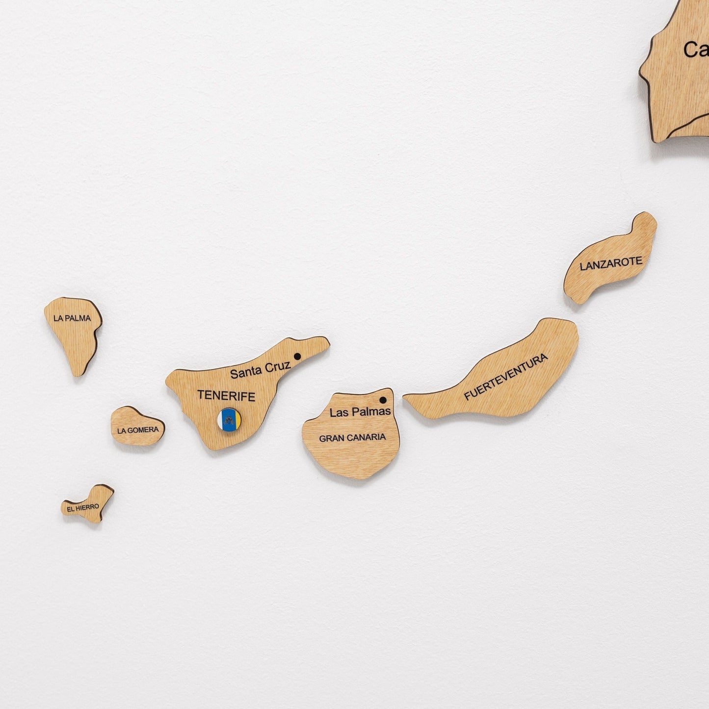 Wooden Spain Map Wall Art - Gold