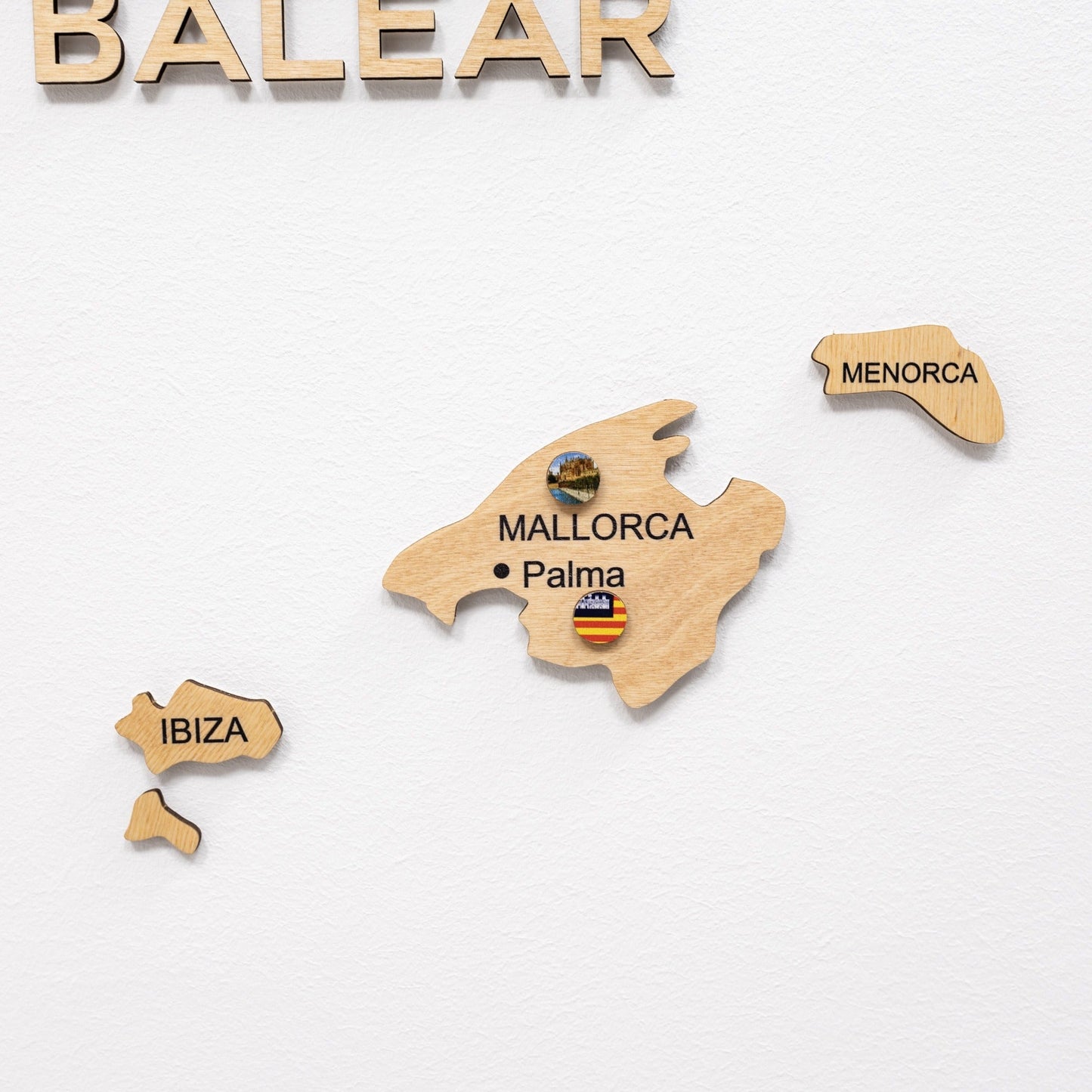 Wooden Spain Map Wall Art - Gold