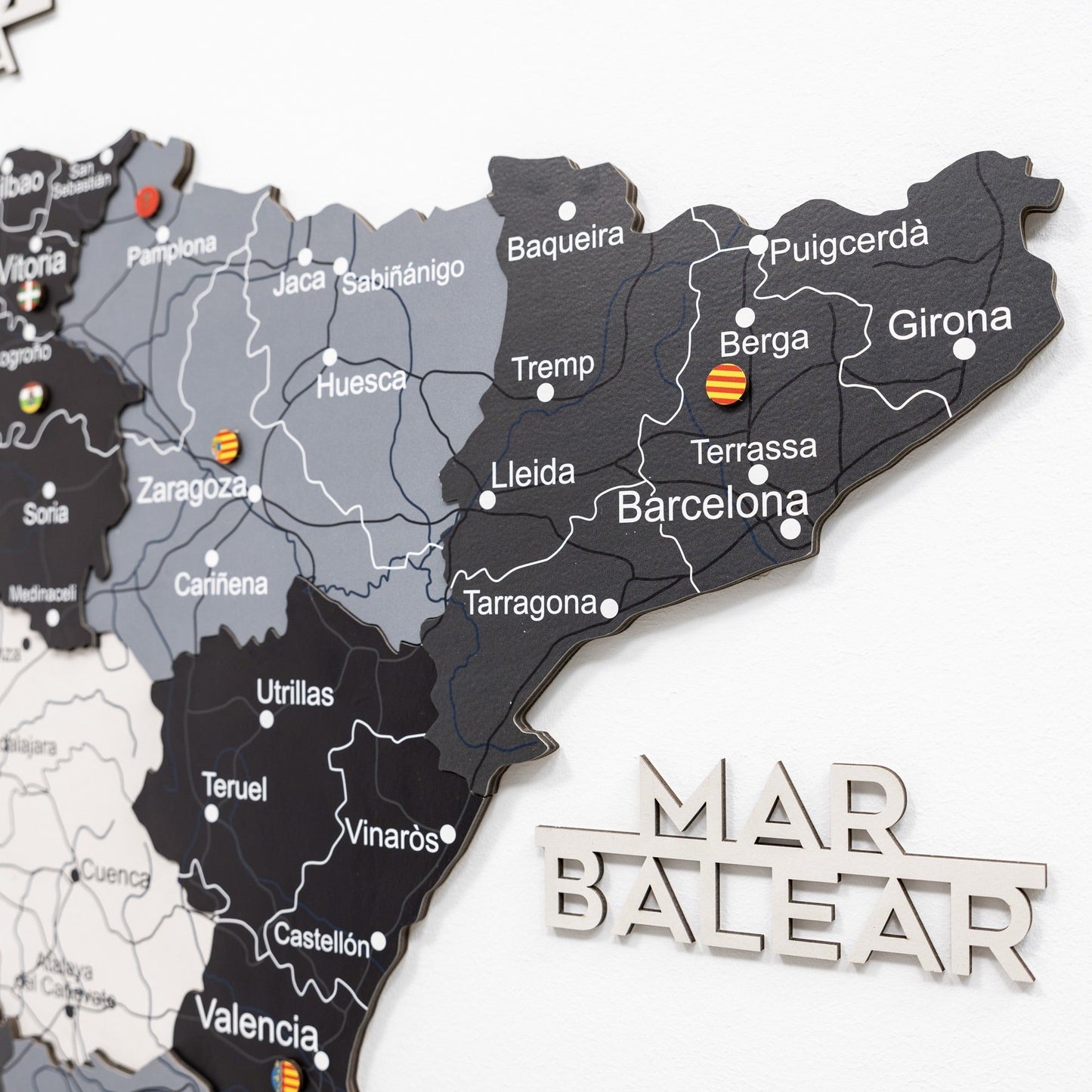 Wooden Spain Map Wall Art - Nordik