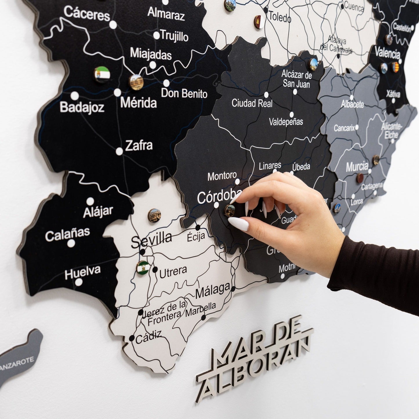 Wooden Spain Map Wall Art - Nordik