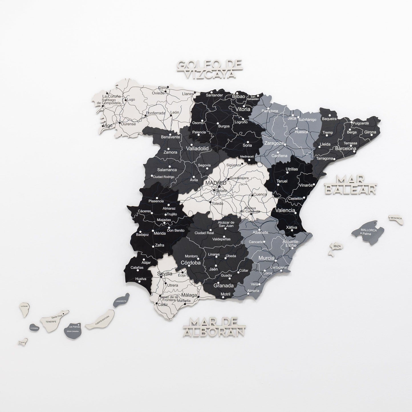 Wooden Spain Map Wall Art - Nordik