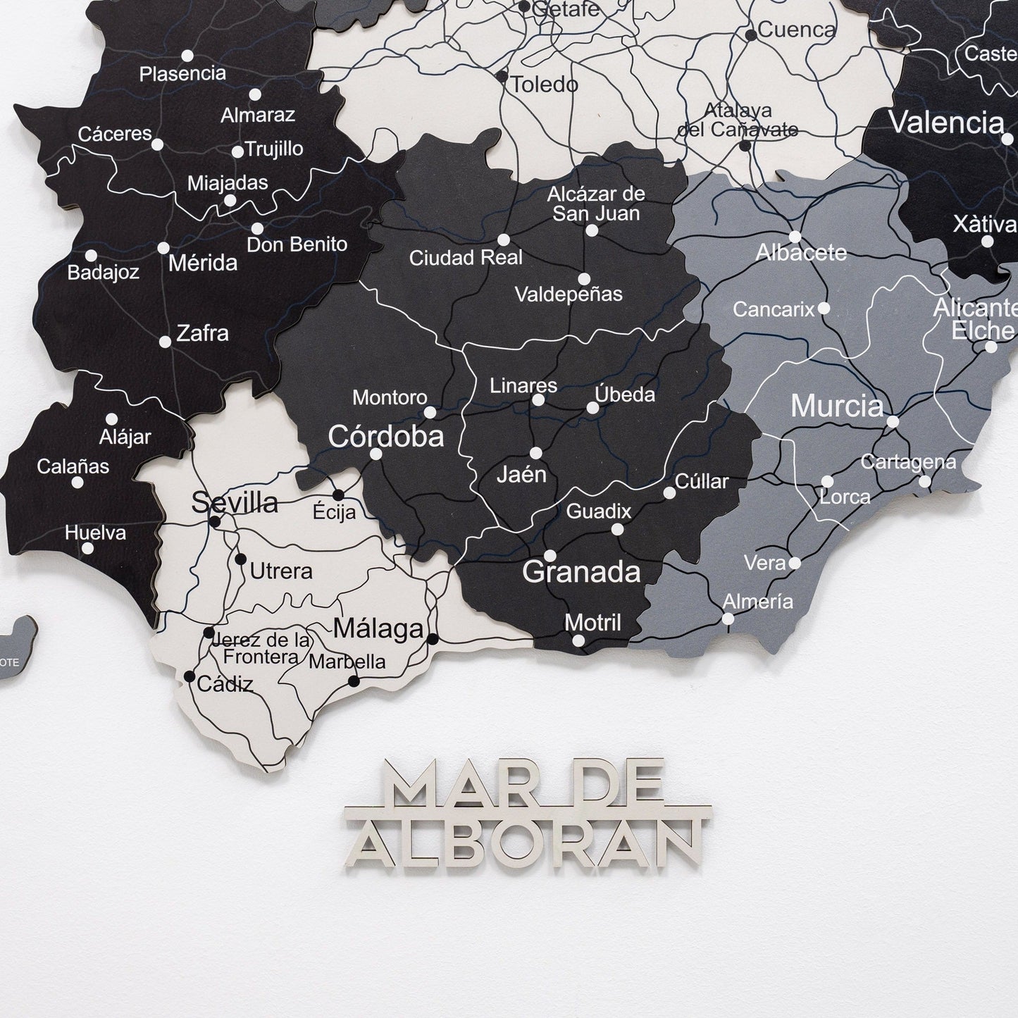 Wooden Spain Map Wall Art - Nordik
