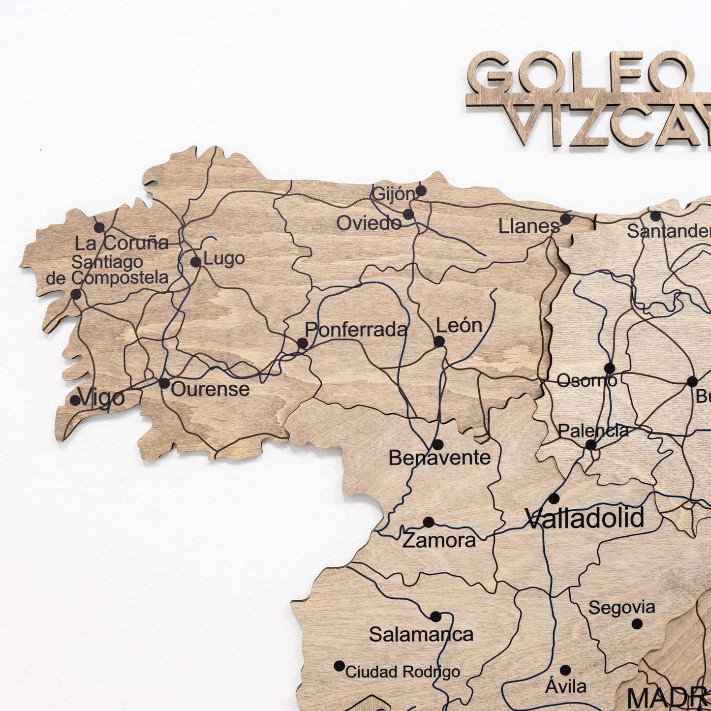 Wooden Map Of Spain Wall Art - Terra