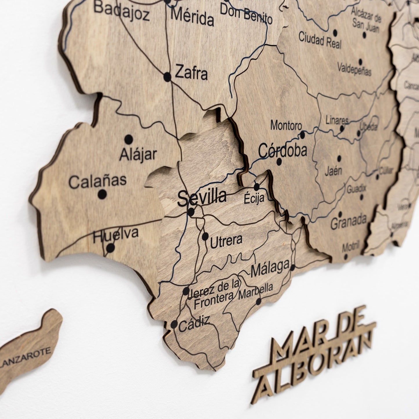 Wooden Map Of Spain Wall Art - Terra