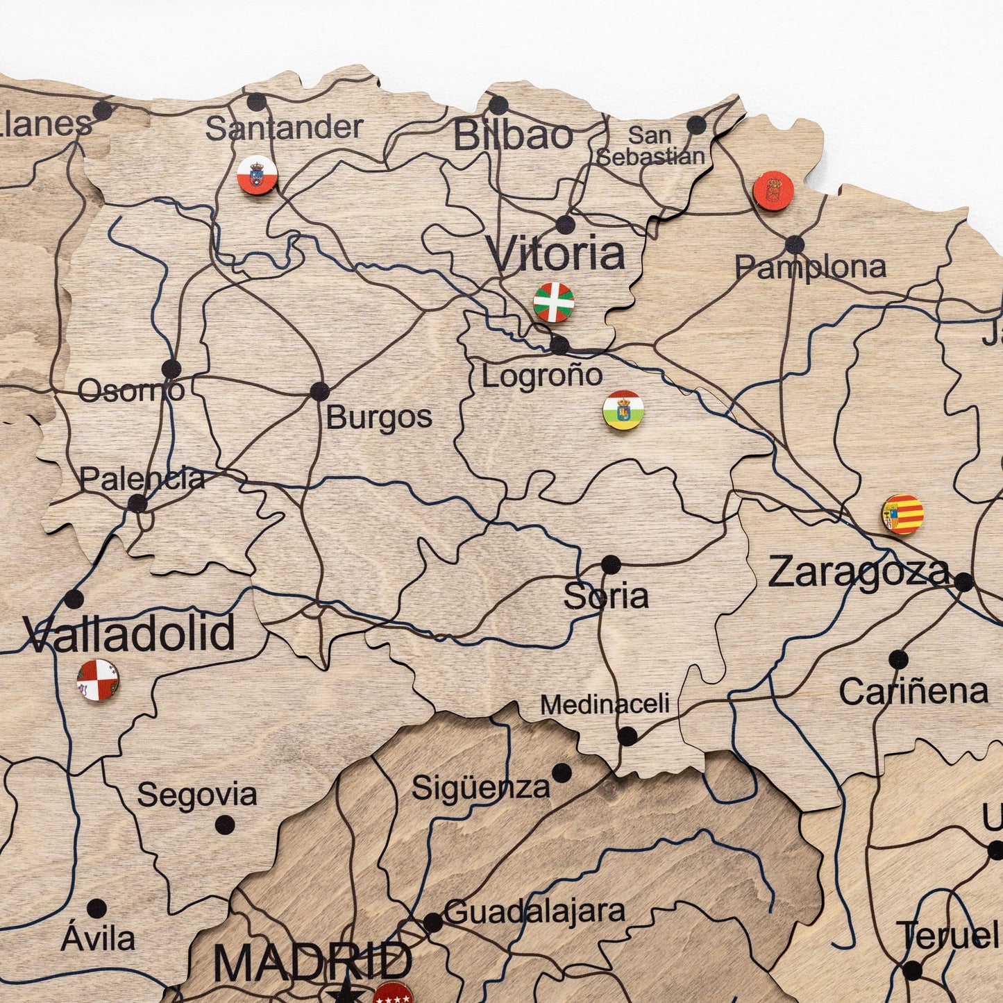 Wooden Map Of Spain Wall Art - Terra