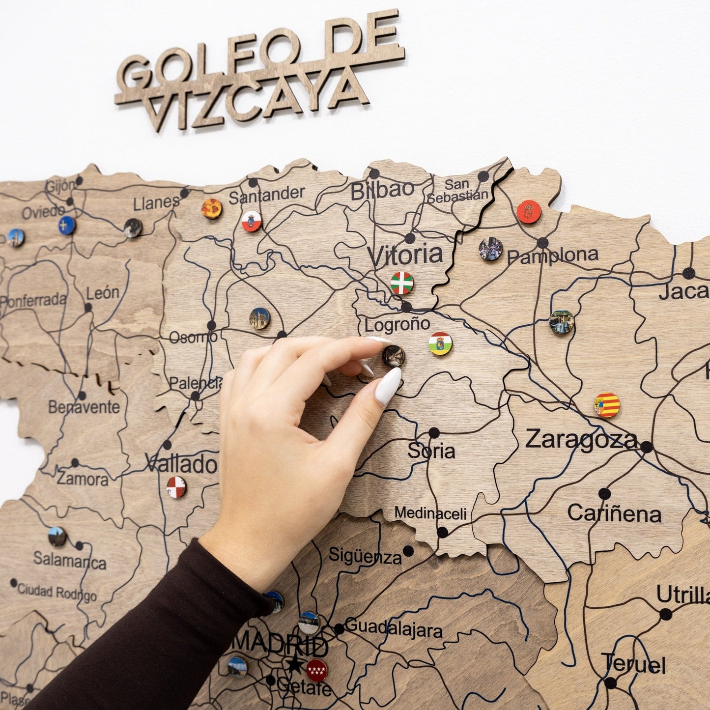 Wooden Map Of Spain Wall Art - Terra