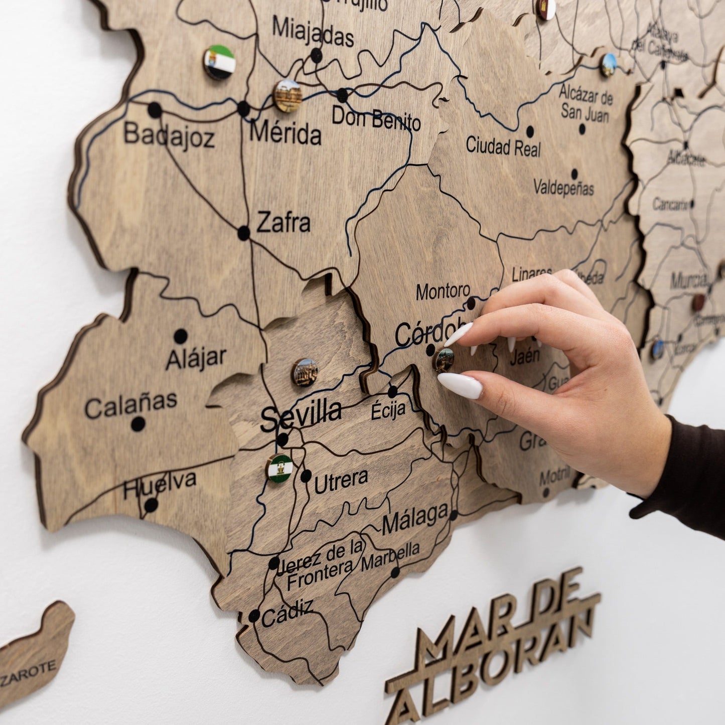Wooden Map Of Spain Wall Art - Terra