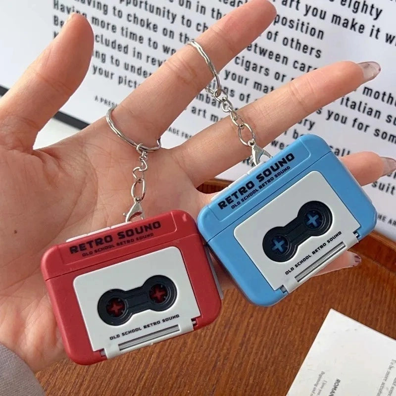 retro tape recorder keychain 