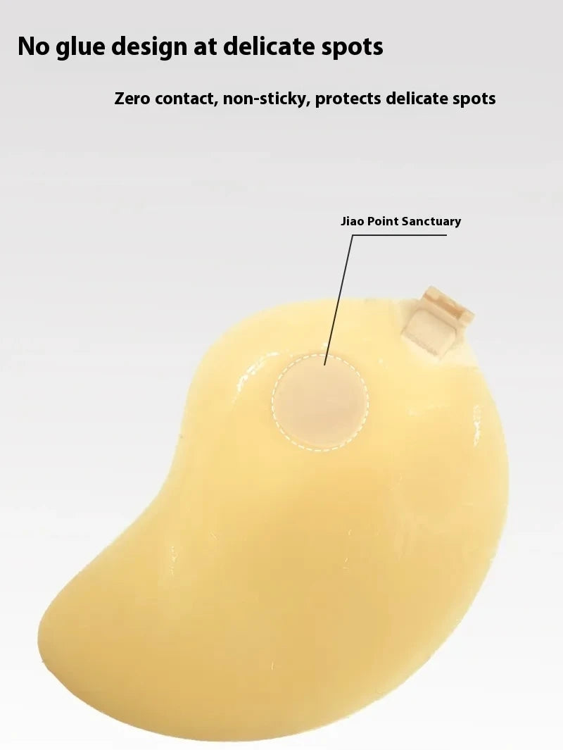 reusable adhesive non-sticky bra that protects delicate spots on a white background