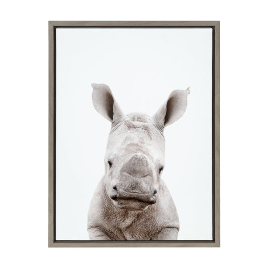 Sylvie Animal Studio Baby Rhino Framed Canvas by Amy Peterson Art Studio
