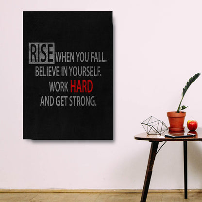 Rise When You Fall Believe In Yourself Canvas Wall Art