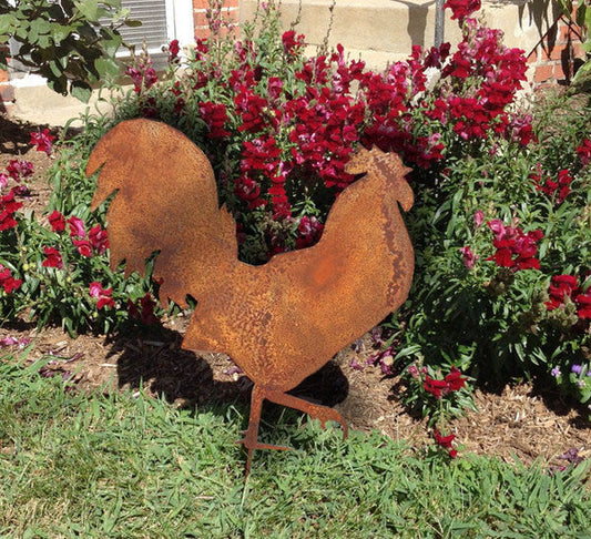 Handcrafted metal rooster wall art