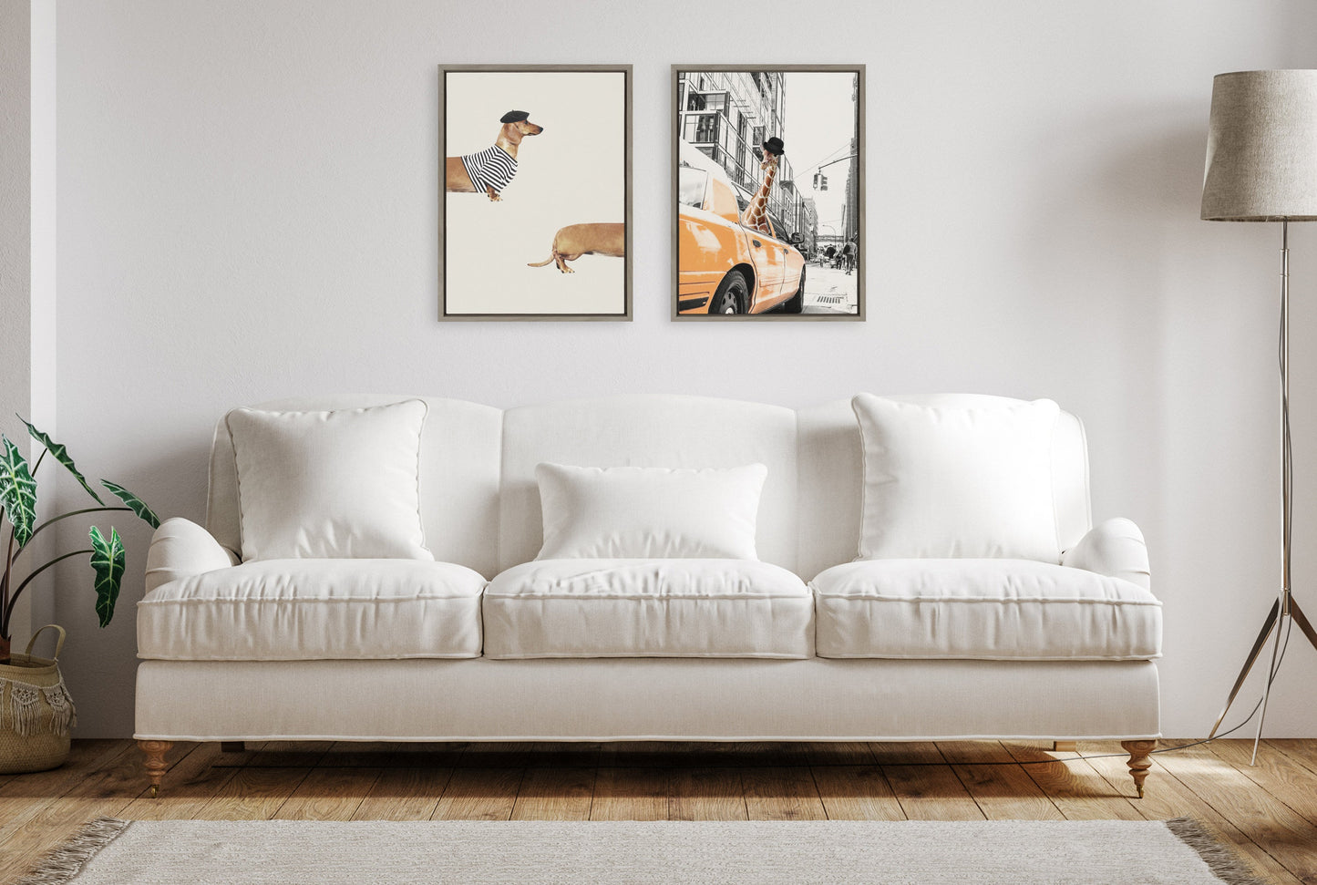 Long Dog Framed Canvas Wall Art