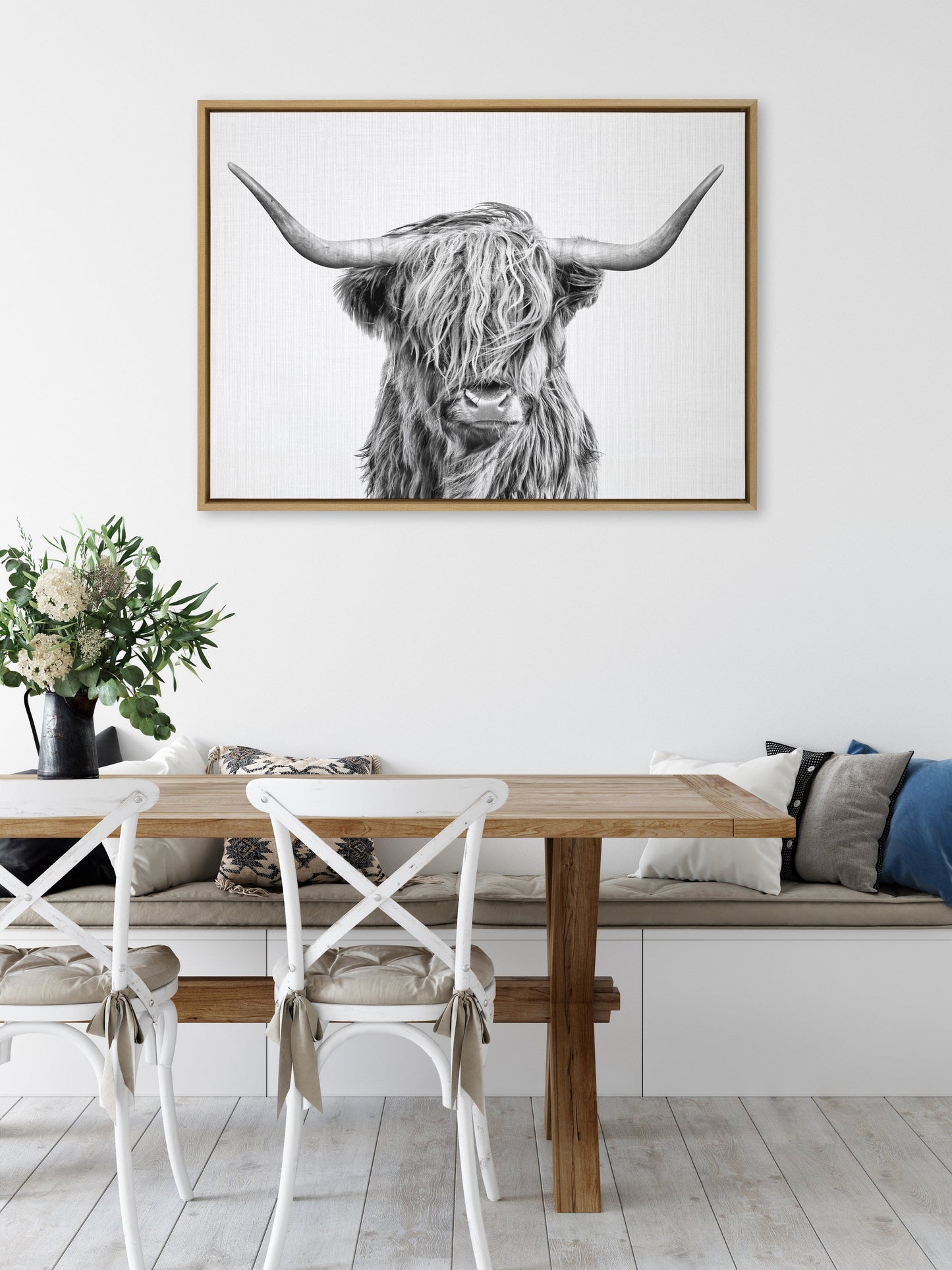 Highland Cow Framed Canvas Wall Art