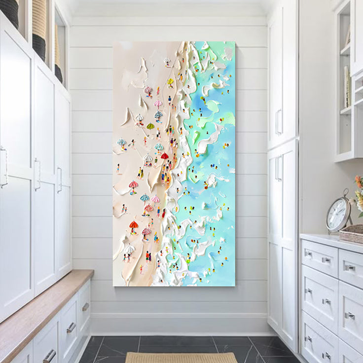 Beachfront Painting Coastal Canvas Wall Art