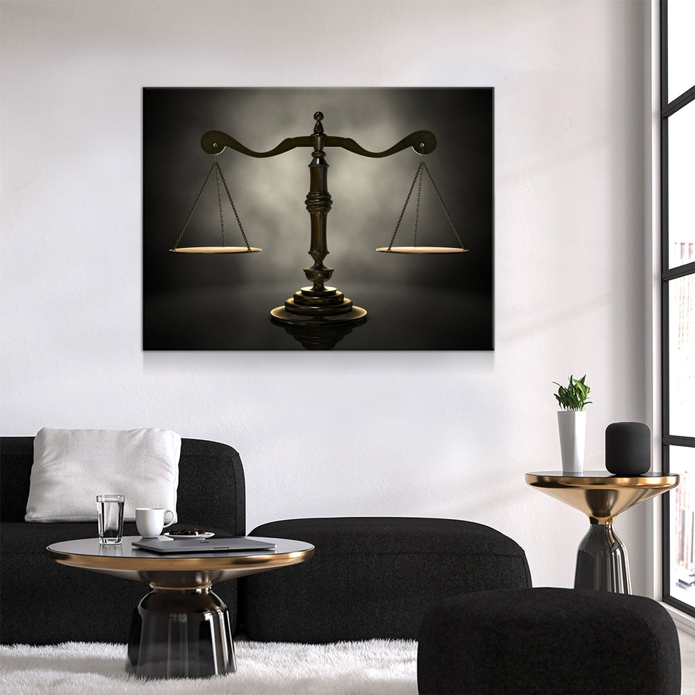 Scales Of Justice Attorney Office Canvas Wall Art