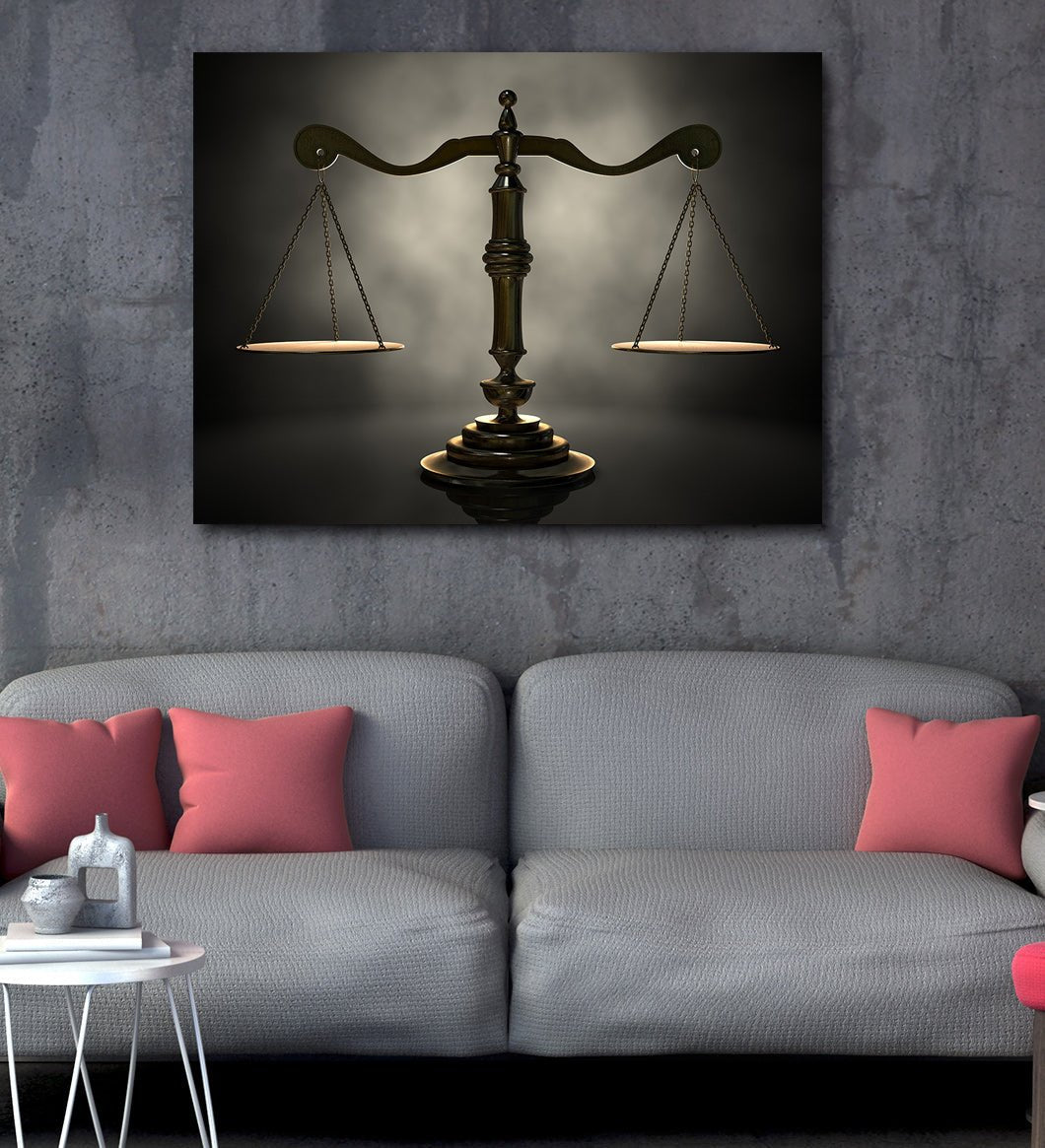Scales Of Justice Attorney Office Canvas Wall Art