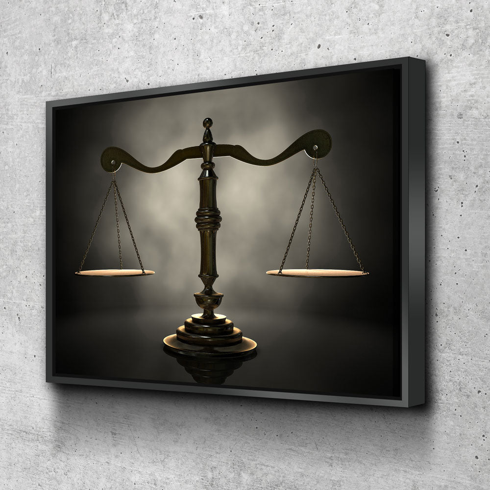 Scales of Justice attorney office canvas wall art