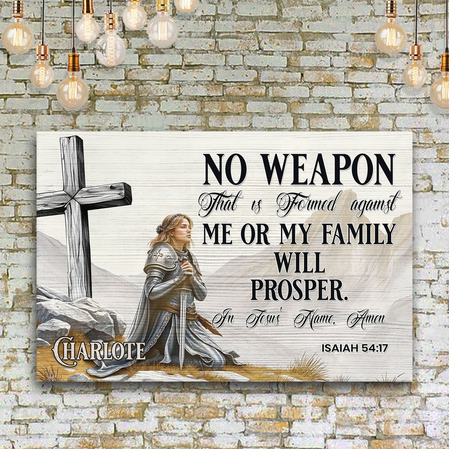 Isaiah 54:17 No Weapon Formed Canvas Faith Wall Art