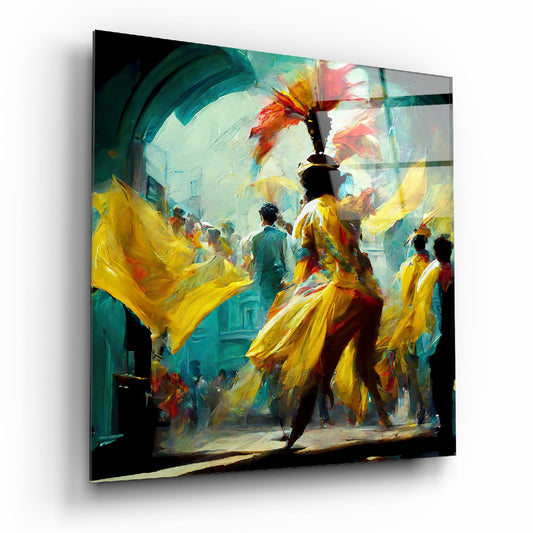 Festival glass wall art vibrant design