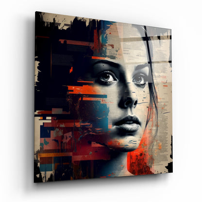 Women glass wall art silhouette decor