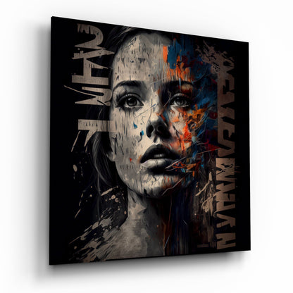 Women glass wall art female silhouette