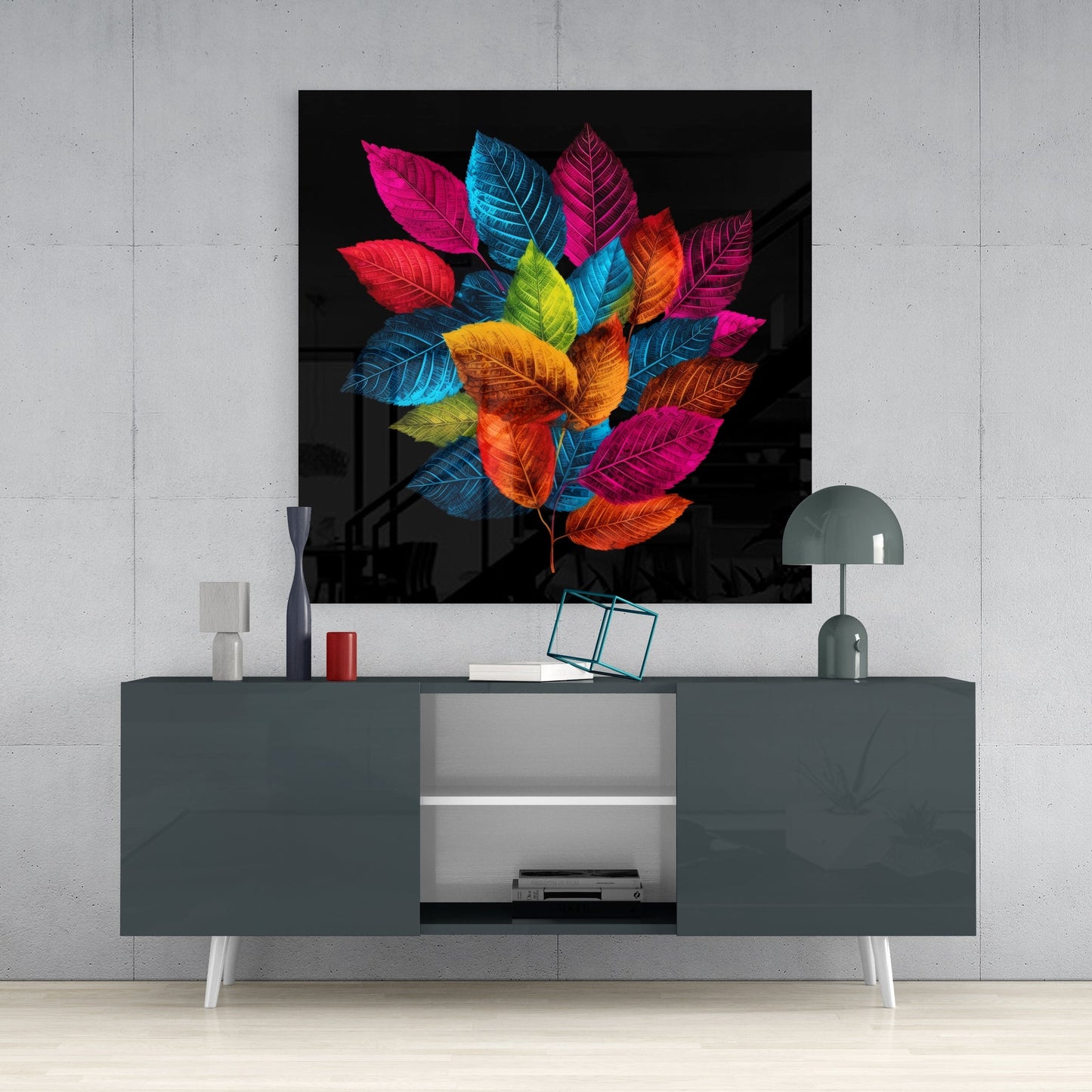 Leaves Glass Wall Art