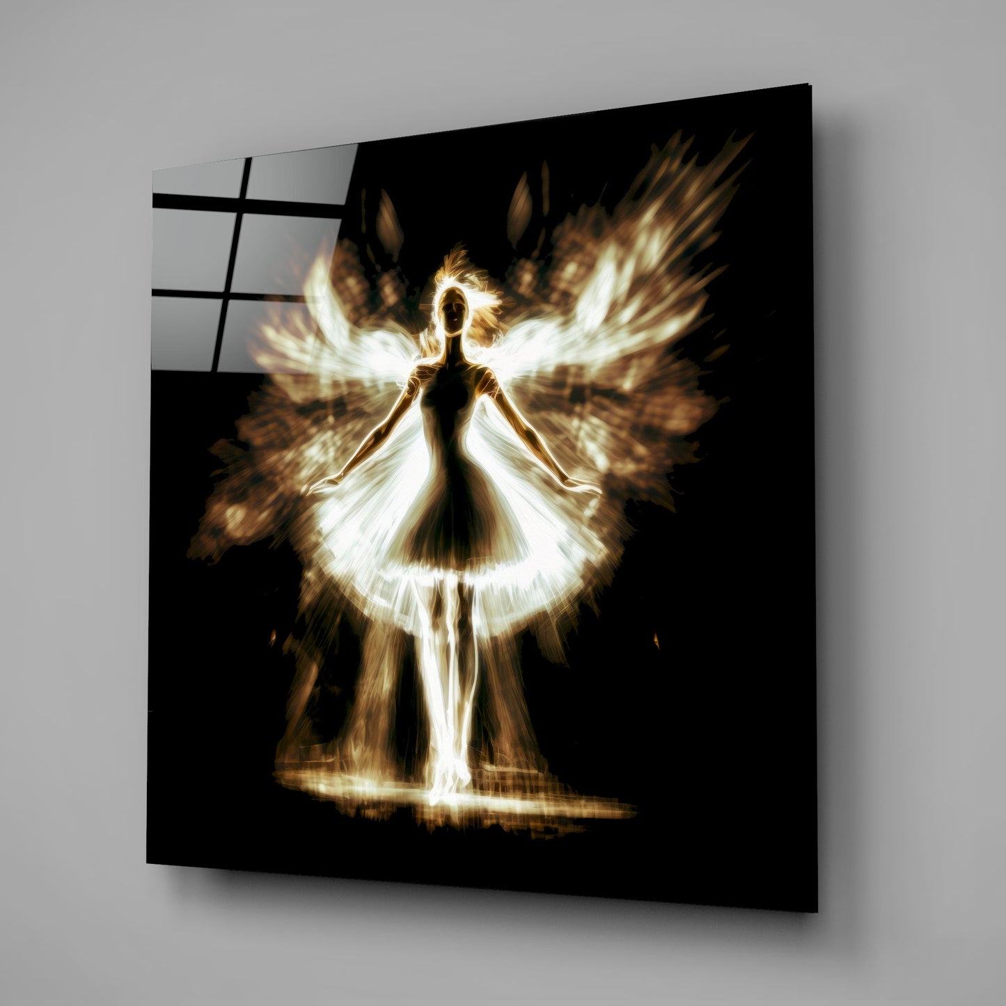 Flame Dancer Glass Wall Art