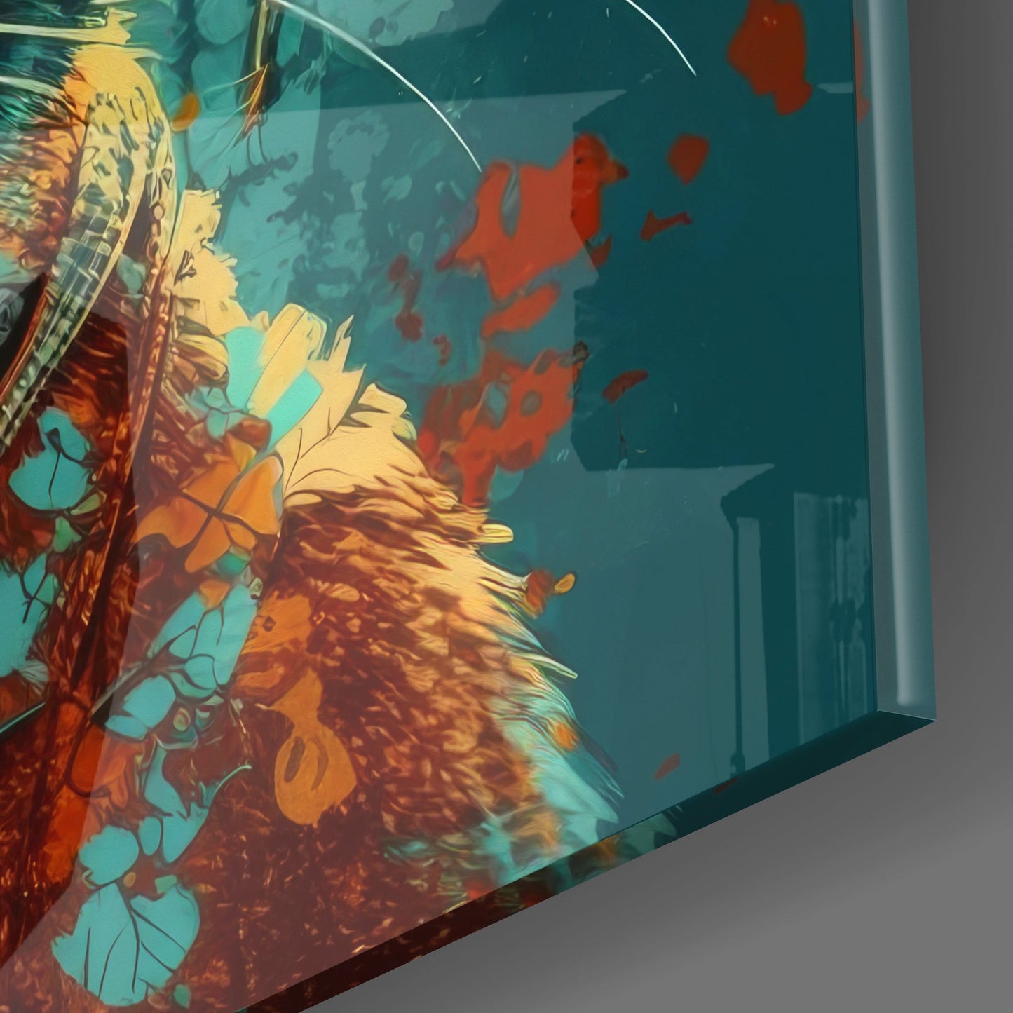 Intellectual Cat Glass Wall Art