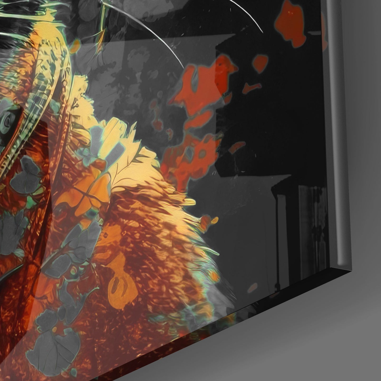 Intellectual Cat Glass Wall Art
