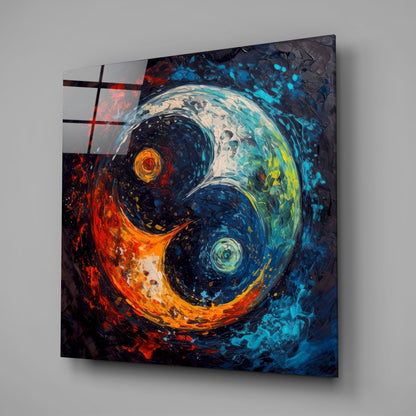 Sophisticated Yin and Yang Glass Wall Art